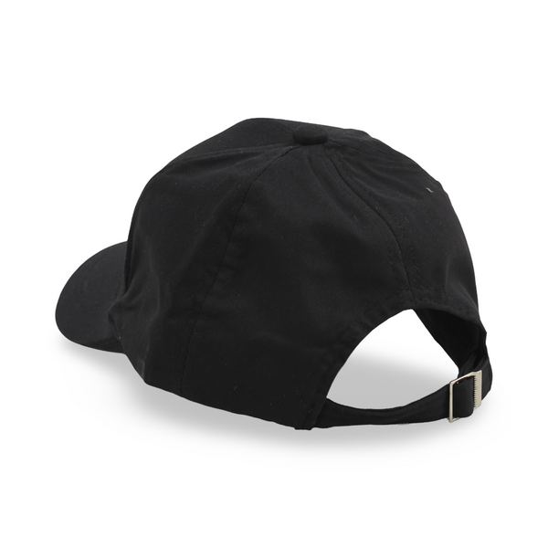 Girls Cotton Cap – Black with Heart Embroidery
