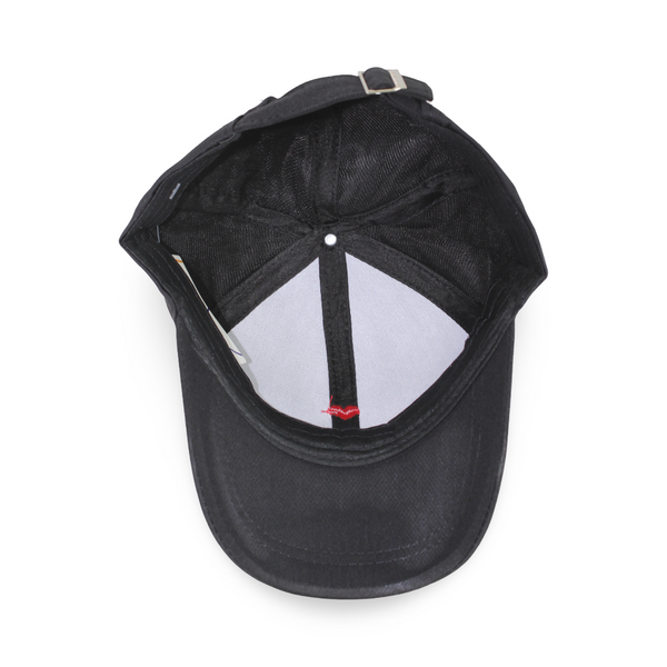 Girls Cotton Cap – Black with Heart Embroidery