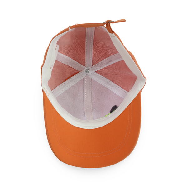 Boys Cotton Cap – Orange with "Astronaut" Design