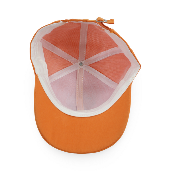 Unisex Cotton Cap – Orange with "Happy Bear" Design