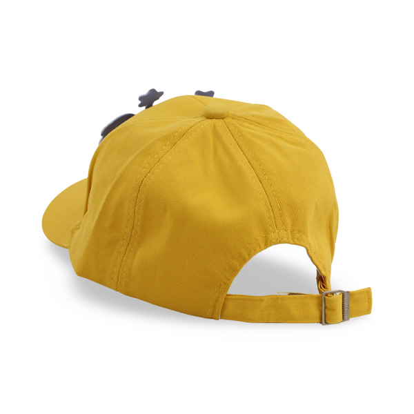 Unisex Cotton Cap – Yellow with Elephant Design