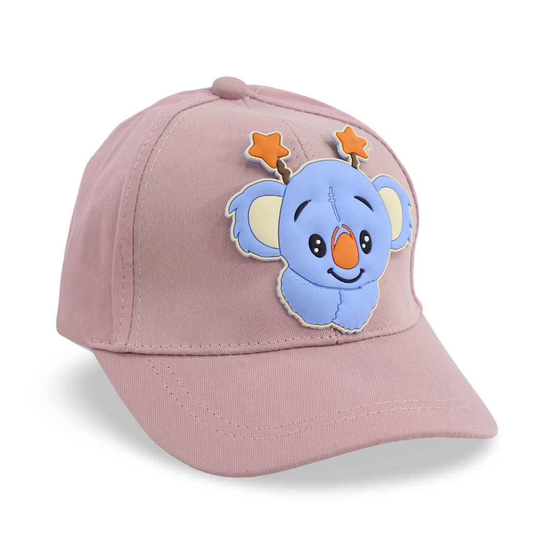 Girls Cotton Cap – Dusty Pink with Elephant Design - Clothing - Fancy