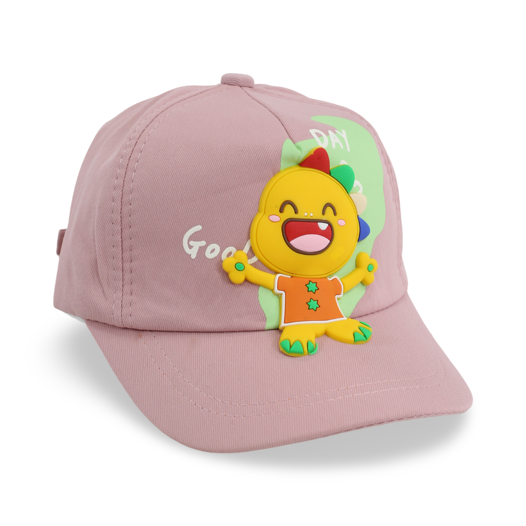 Girls Cotton Cap – Dusty Pink with "Good Day" Design