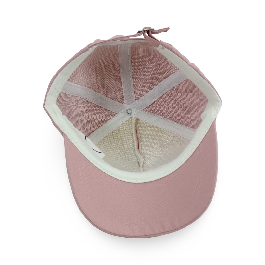 Girls Cotton Cap – Dusty Pink with Frog Design
