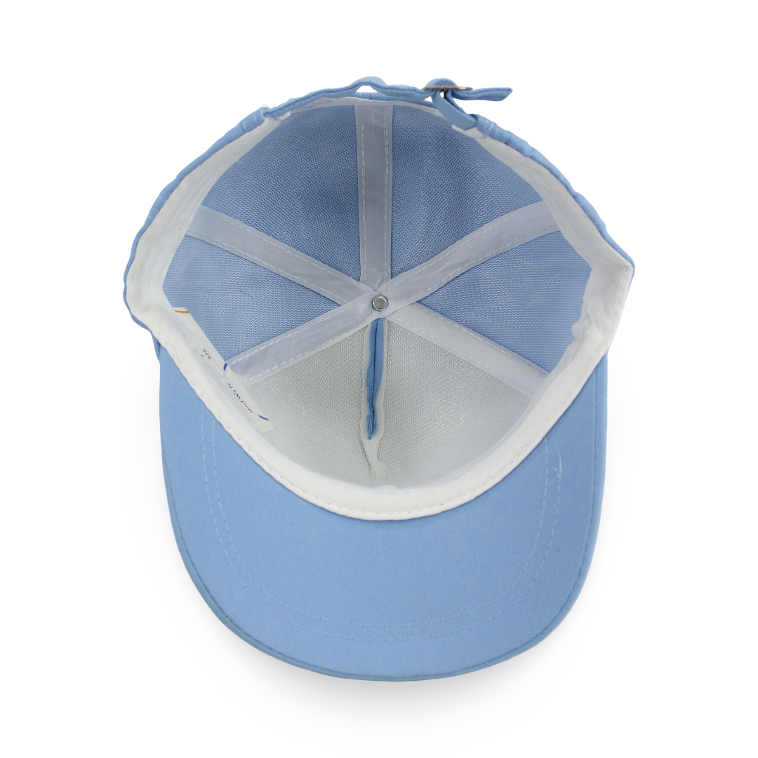 Boys Cotton Cap – Baby Blue with Frog Design