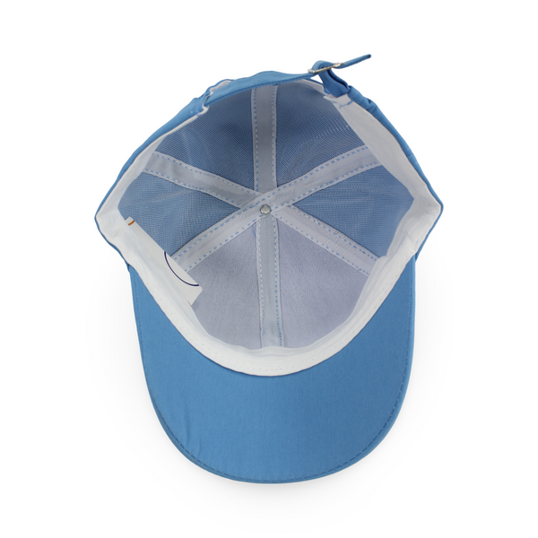 Girls Cotton Cap – Blue with Rabbit and Carrots Design
