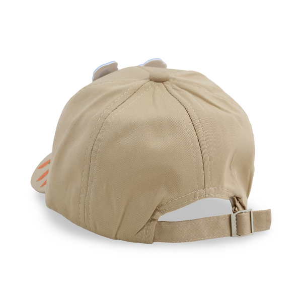 Girls Cotton Cap – Beige with Rabbit and Carrots Design