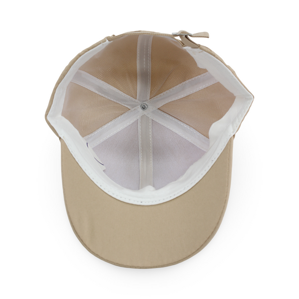 Girls Cotton Cap – Beige with Rabbit and Carrots Design