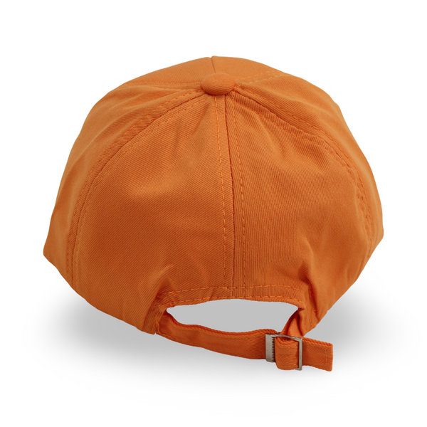 Unisex Cotton Cap – Orange with Dinosaur Design