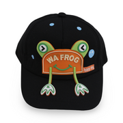 Boys Cotton Cap – Black with Frog Design