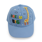 Boys Cotton Cap – Baby Blue with "Dream Big" Design