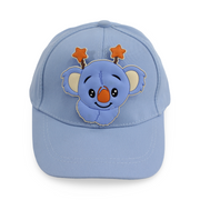 Boys Cotton Cap – Baby Blue with Elephant Design