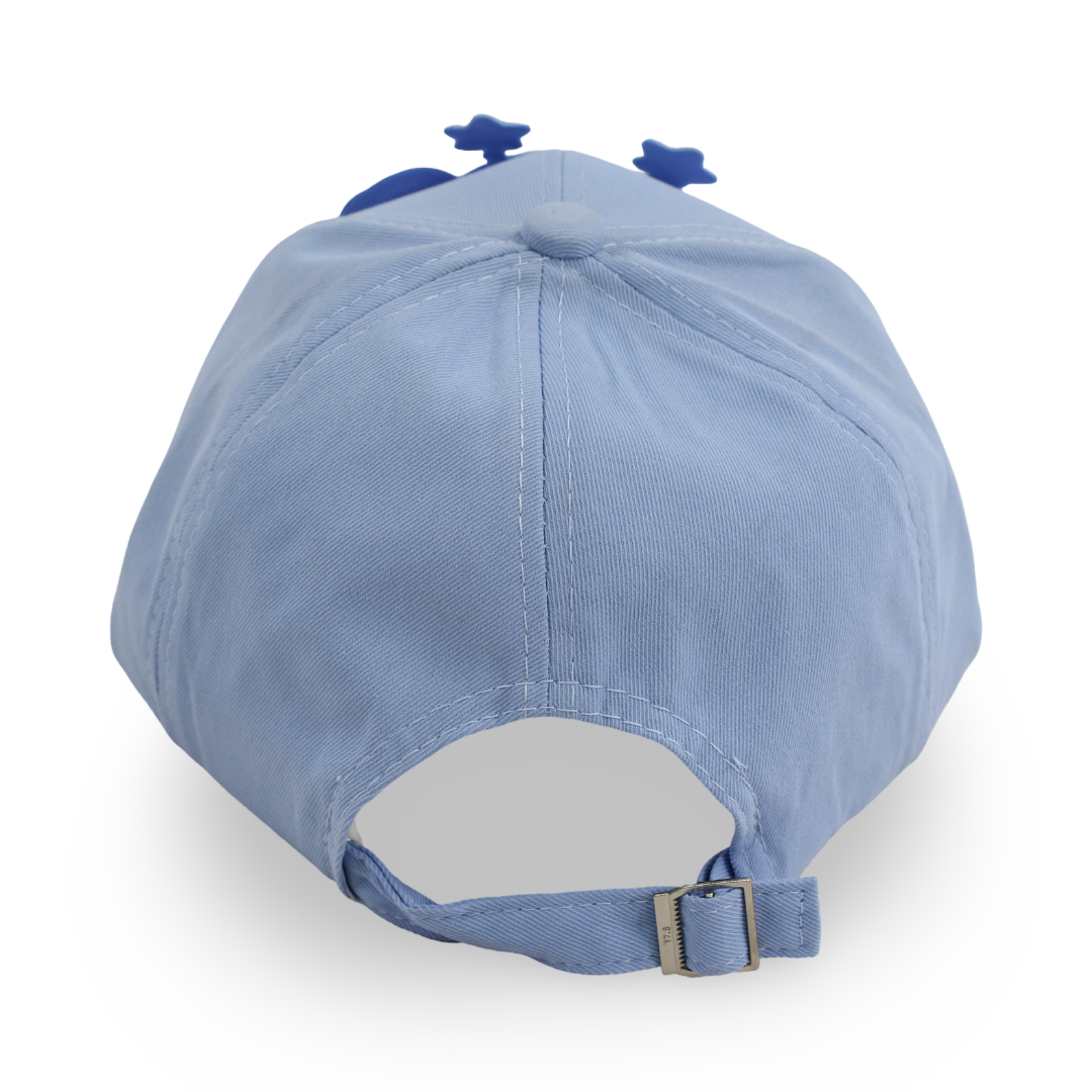Boys Cotton Cap – Baby Blue with Elephant Design