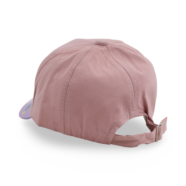 Boys Cotton Cap – Dusty Pink with Racer Dino Design