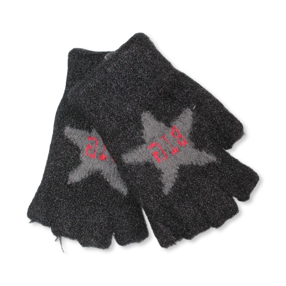 Star Half Finger Gloves – Black - Clothing - Fancy