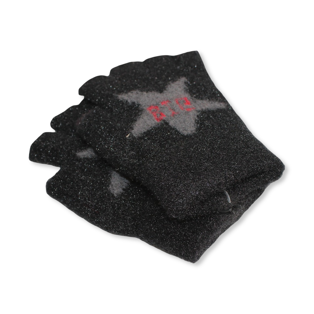 Star Half Finger Gloves – Black