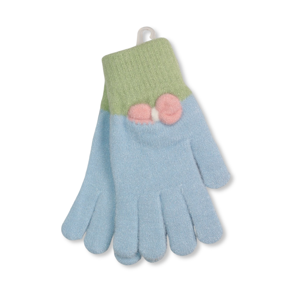 Bow Gloves – Baby Blue - Clothing - Fancy