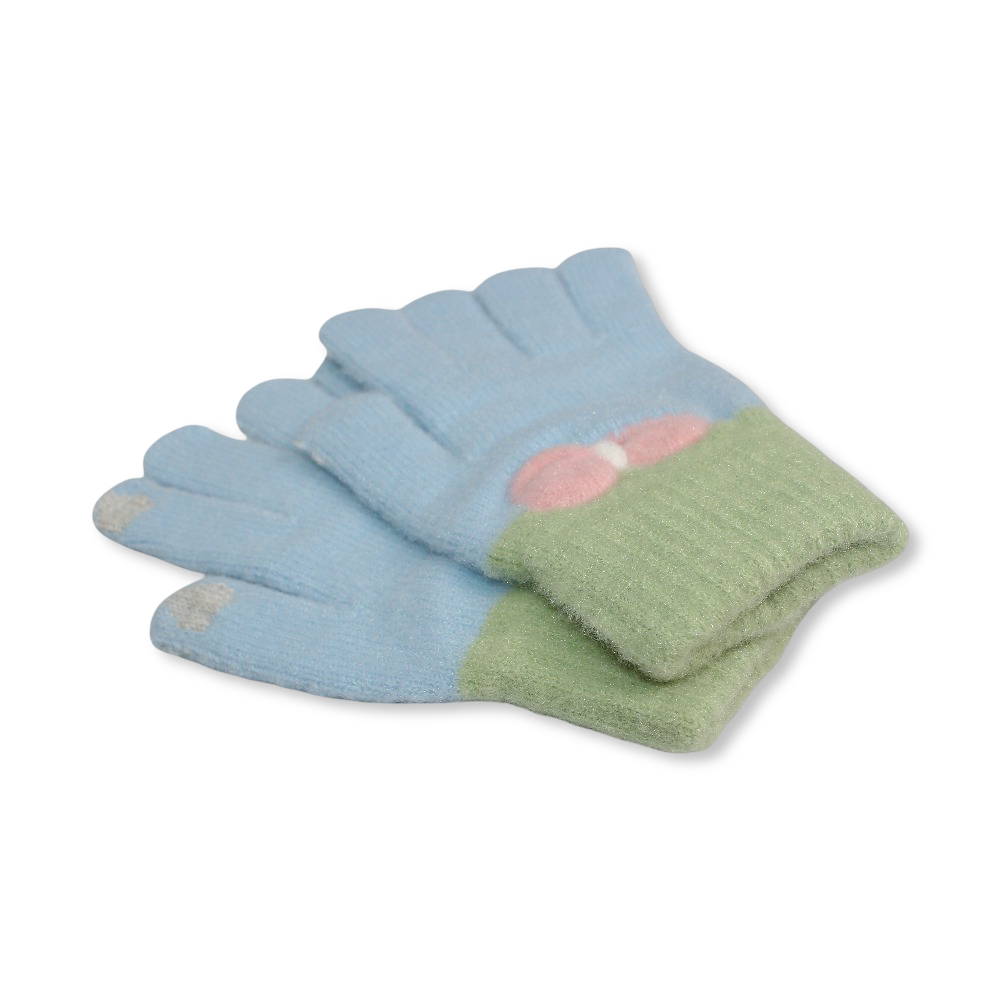 Bow Gloves – Baby Blue