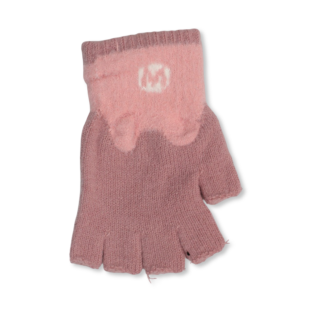 Children Fur Half Finger Gloves