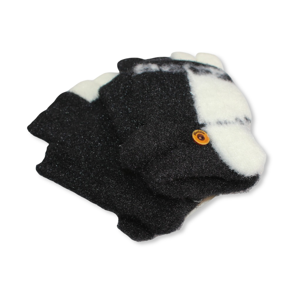 Children Half Finger Gloves – Black & White
