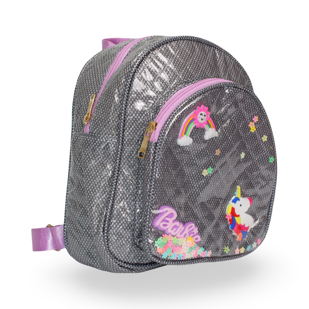 Girls Backpack – Black with Unicorn Design