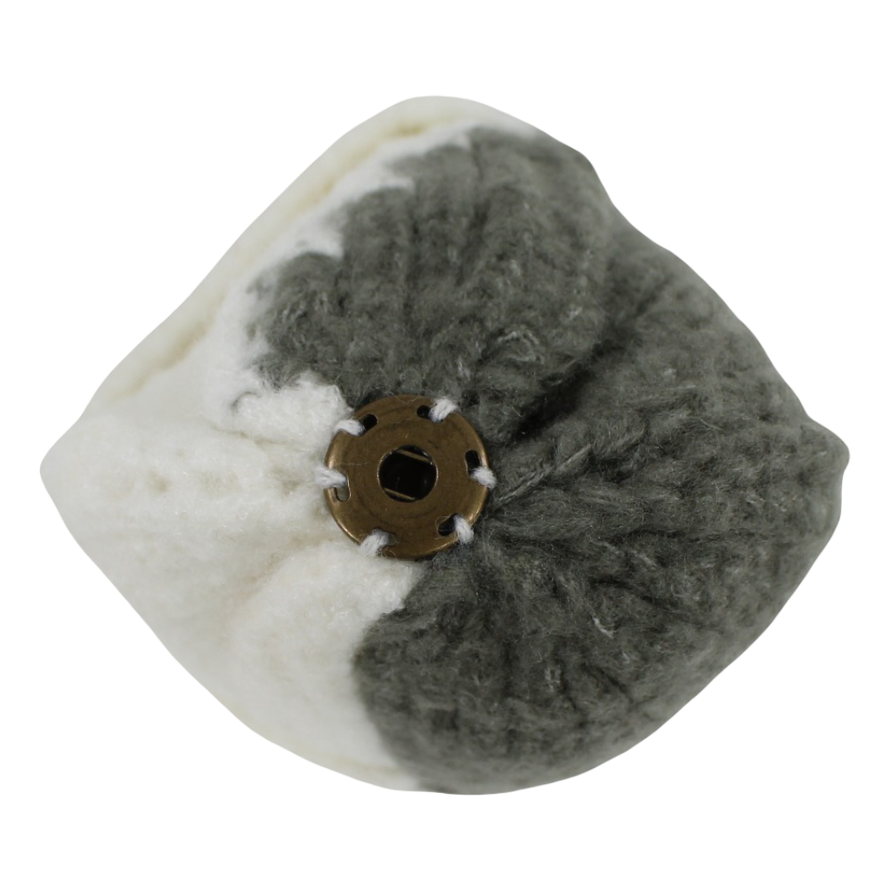 Unisex Knitted Beanie – Olive Green/Off-White