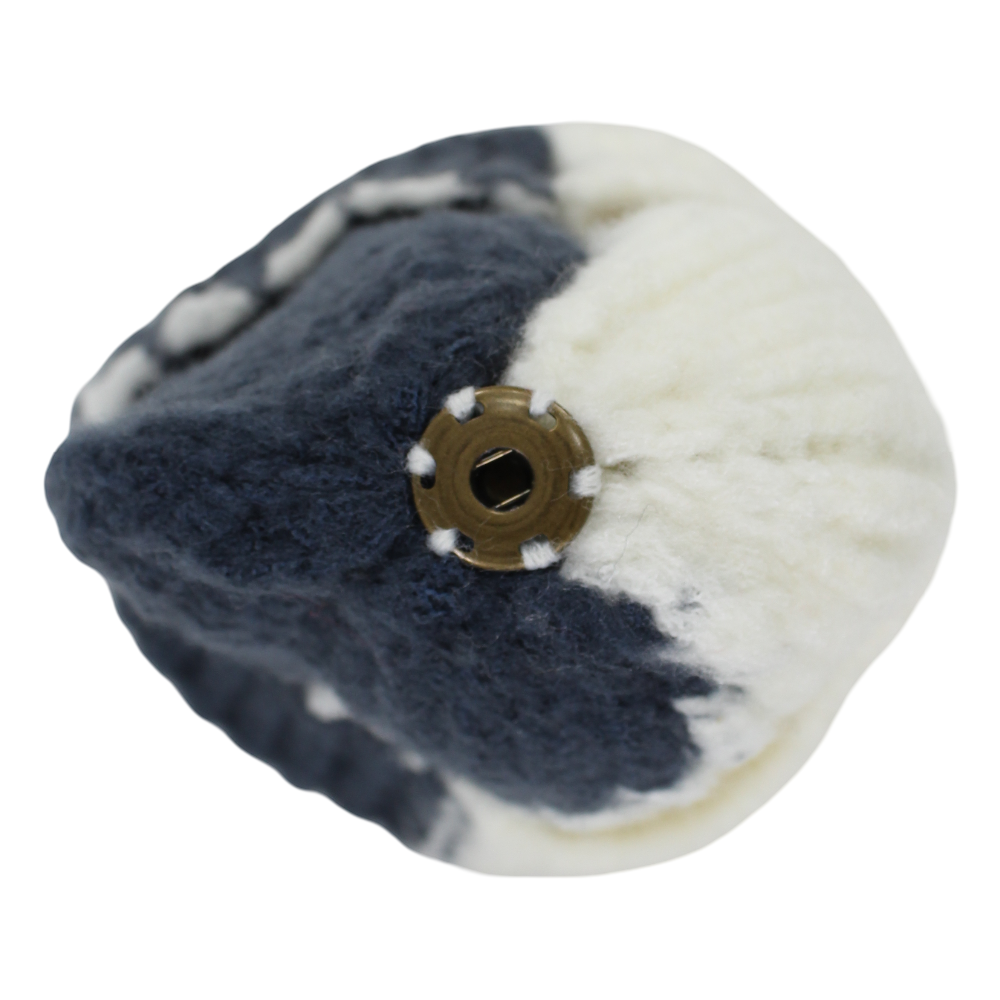 Unisex Knitted Beanie – Navy/Off-White