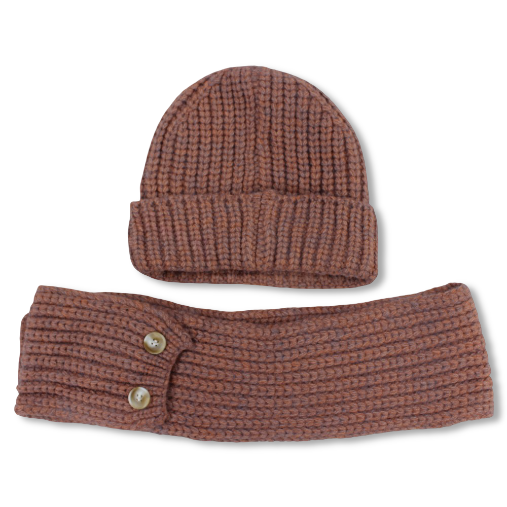 Unisex Beanie & Scarf Set – Salmon