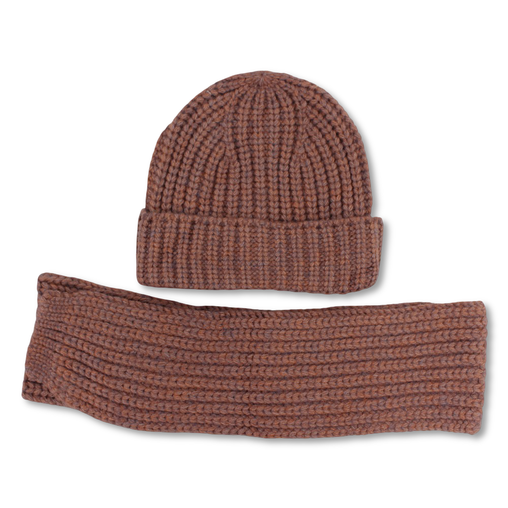Unisex Beanie & Scarf Set – Salmon