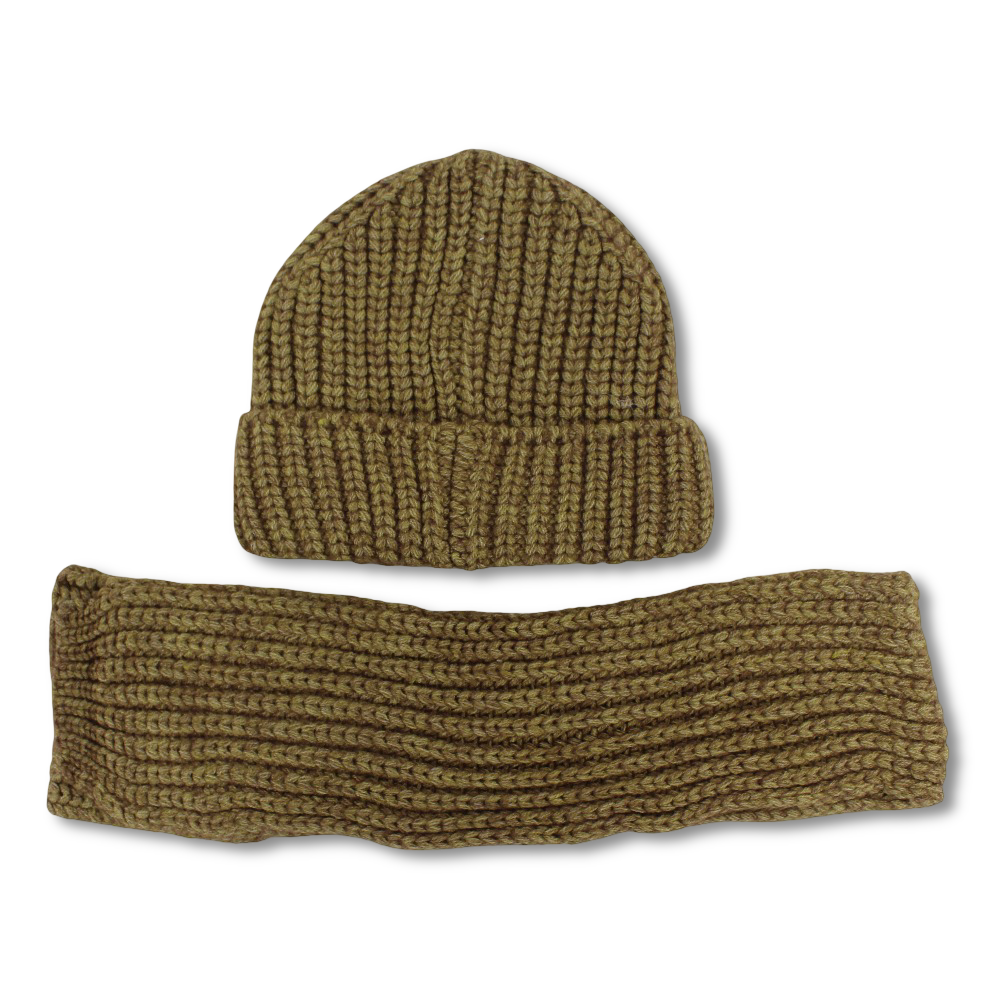 Unisex Beanie & Scarf Set – Coffee