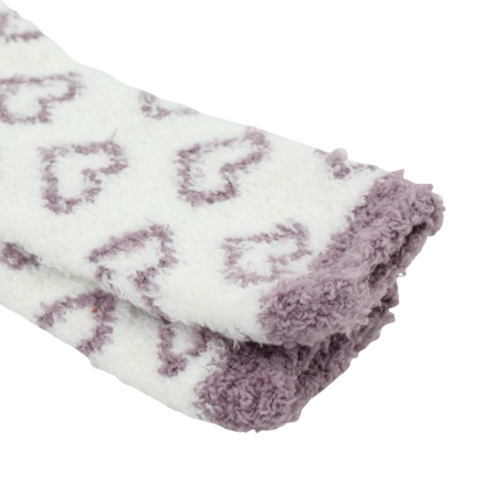 Girls Socks – Dusty Pink with Hearts Design