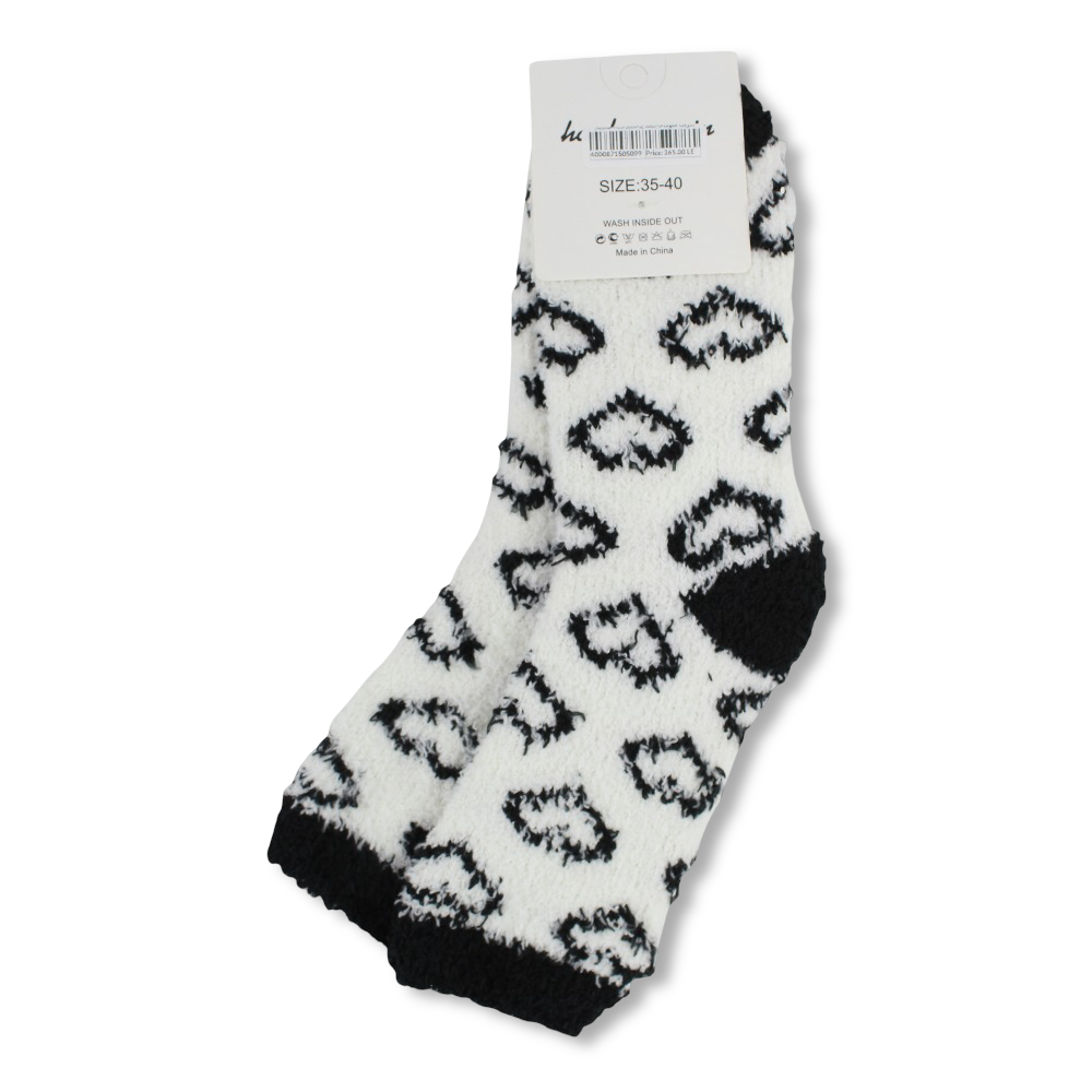Girls Socks – Black with Hearts Design