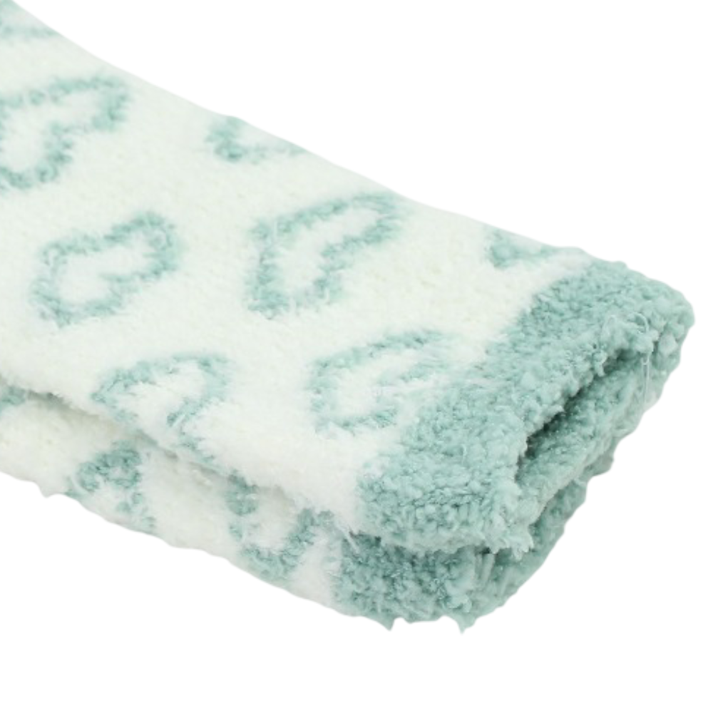 Girls Socks – Mint with Hearts Design