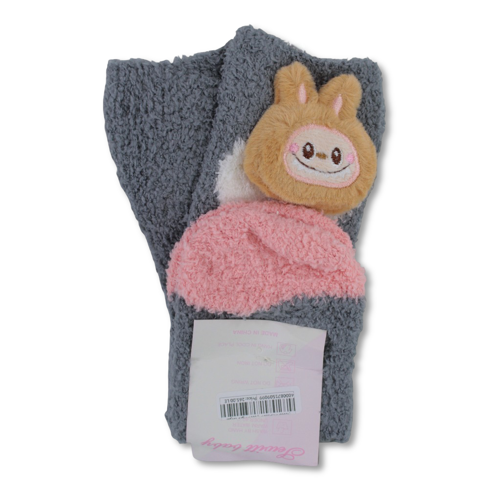 Unisex Socks – Grey with Labubu Design