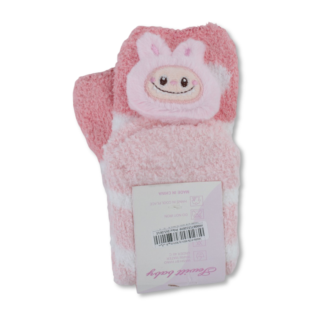 Girls Socks – Pink with Labubu Design