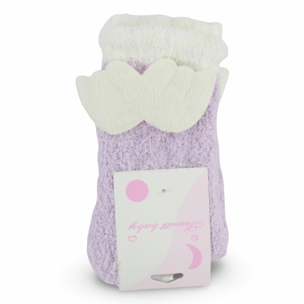Girls Socks – Purple with Wings Design