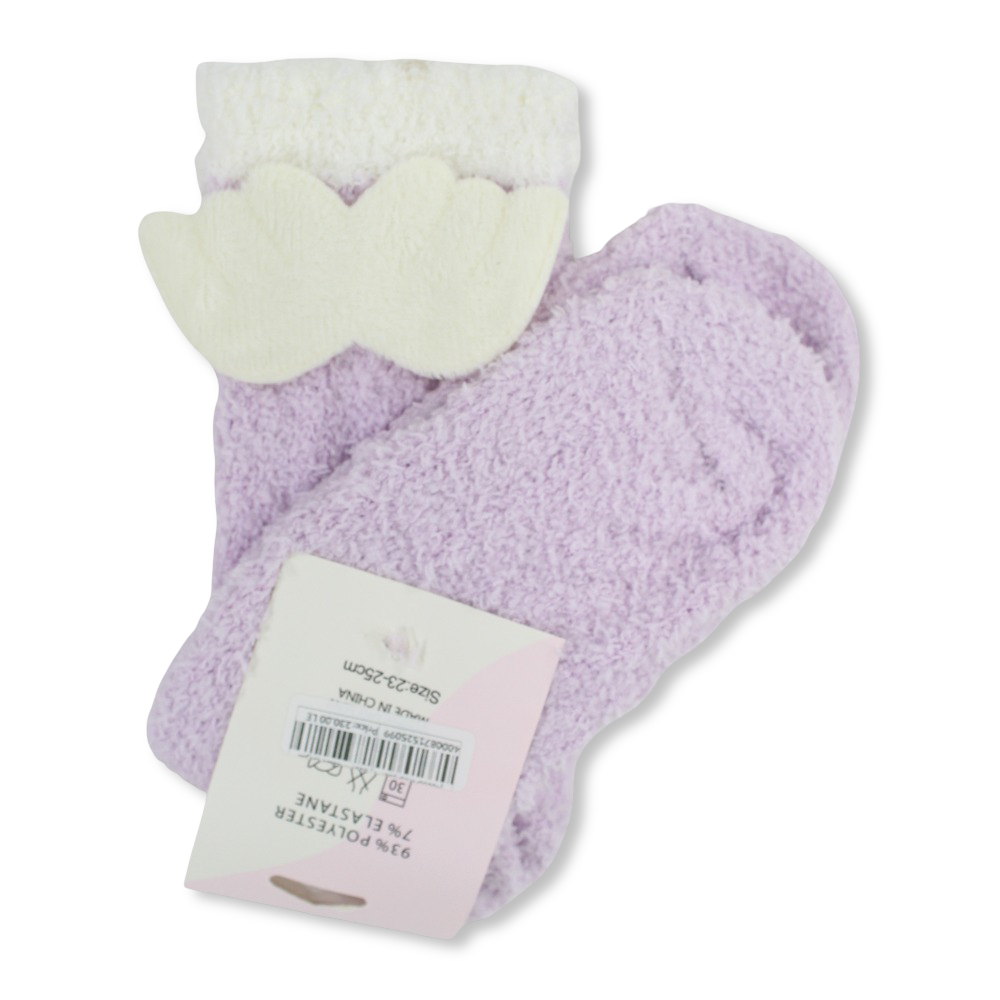 Girls Socks – Purple with Wings Design