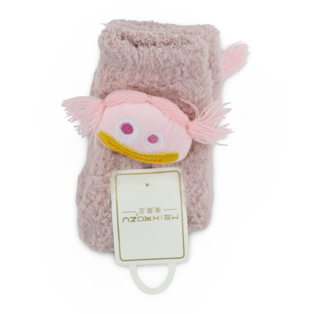 Girls Socks – Dusty Pink with Doll Design