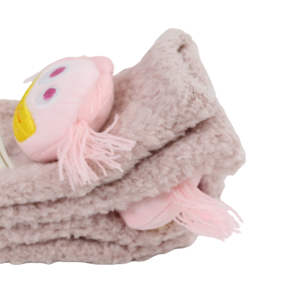 Girls Socks – Dusty Pink with Doll Design