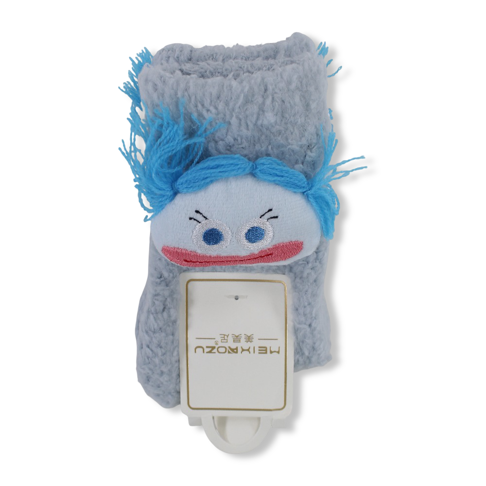 Girls Socks – Baby Blue with Doll Design