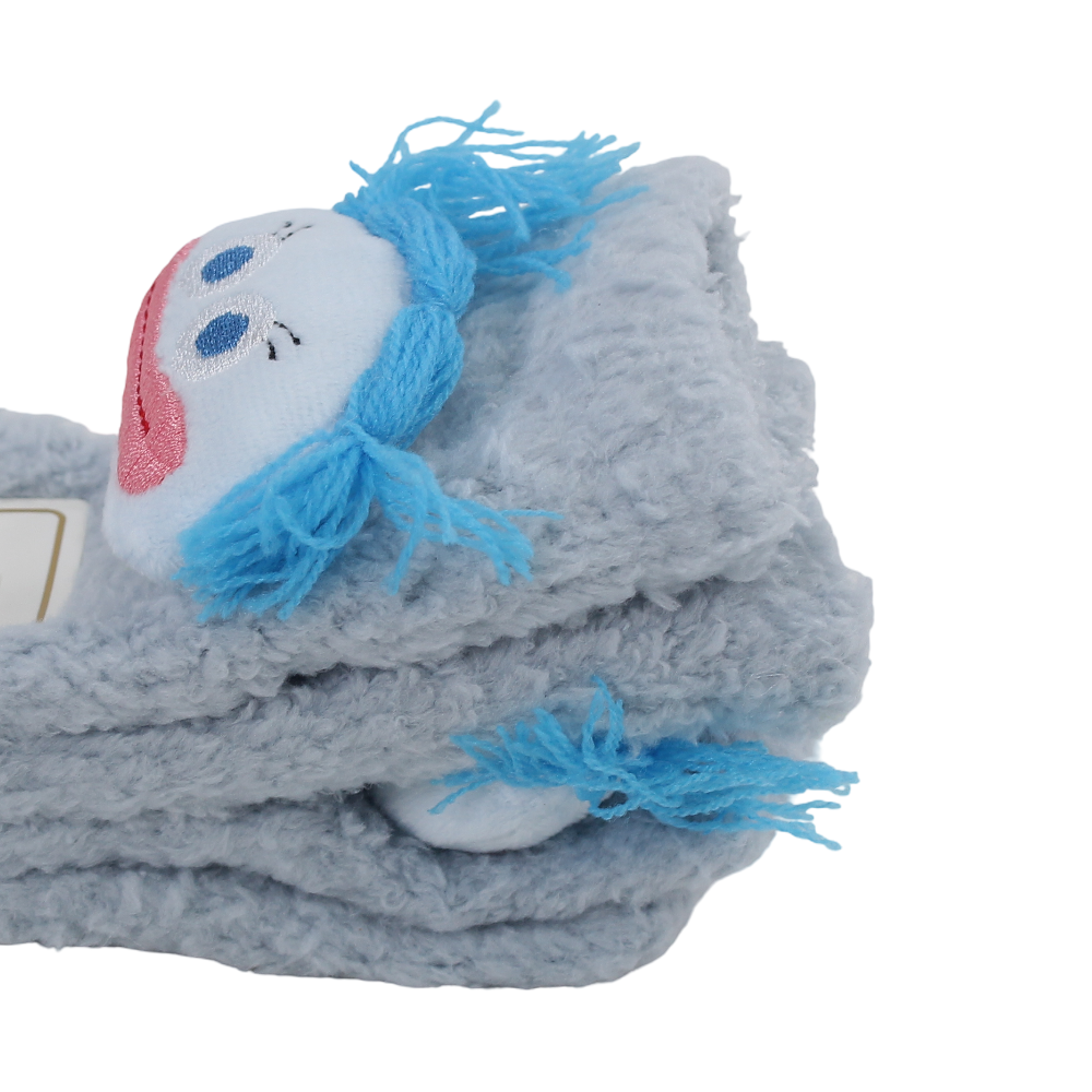 Girls Socks – Baby Blue with Doll Design