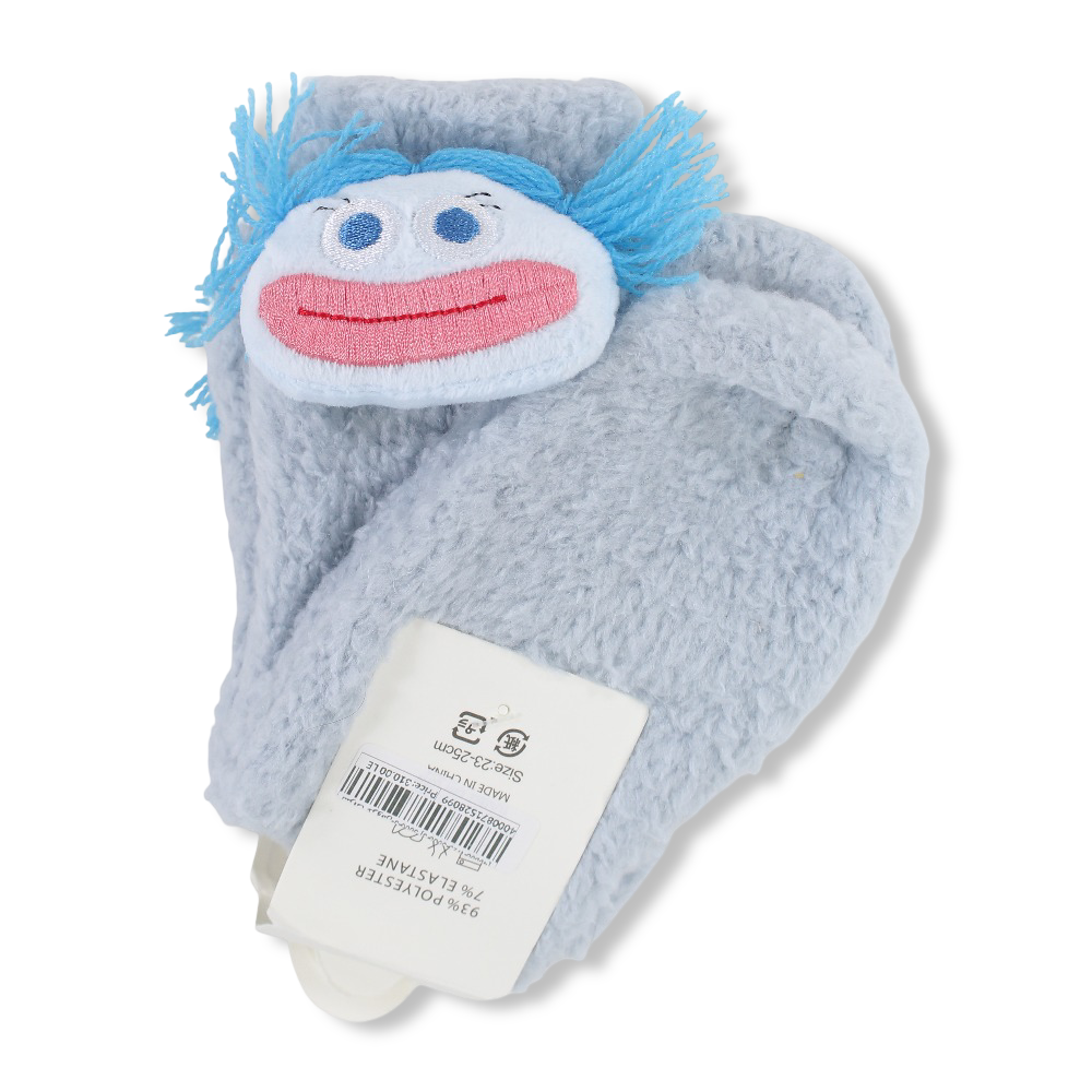 Girls Socks – Baby Blue with Doll Design