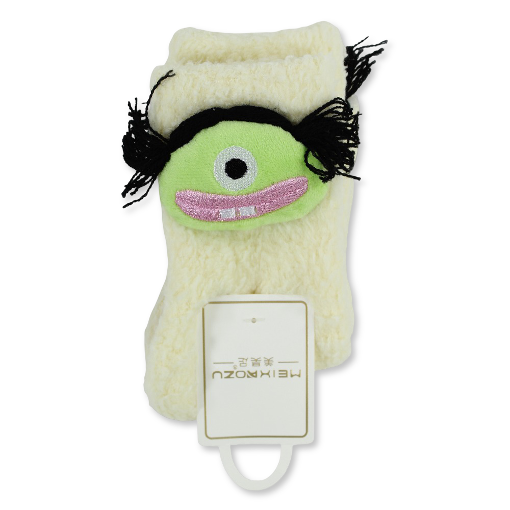 Girls Socks – Yellow with Doll Design