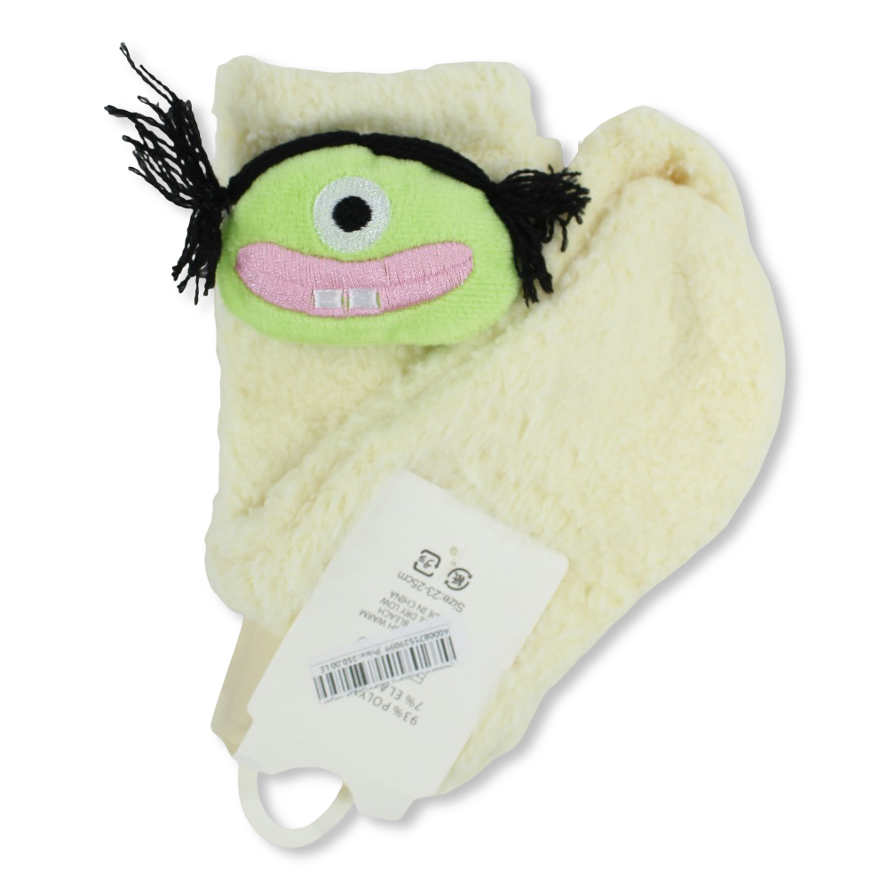 Girls Socks – Yellow with Doll Design