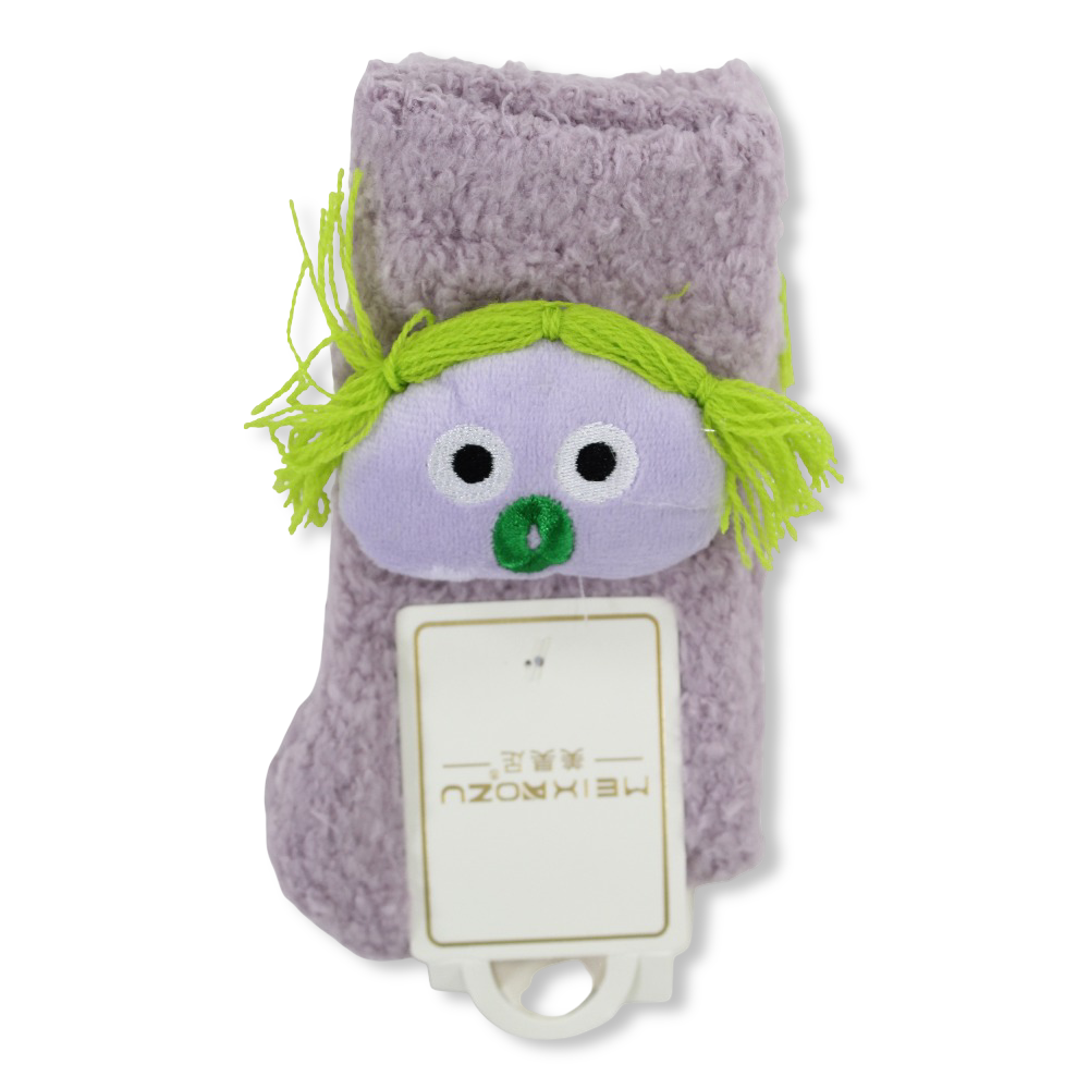 Girls Socks – Purple with Doll Design - Clothing - Fancy