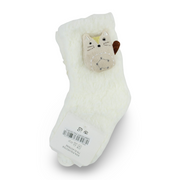 Girls Socks – Off-White with Cat Design