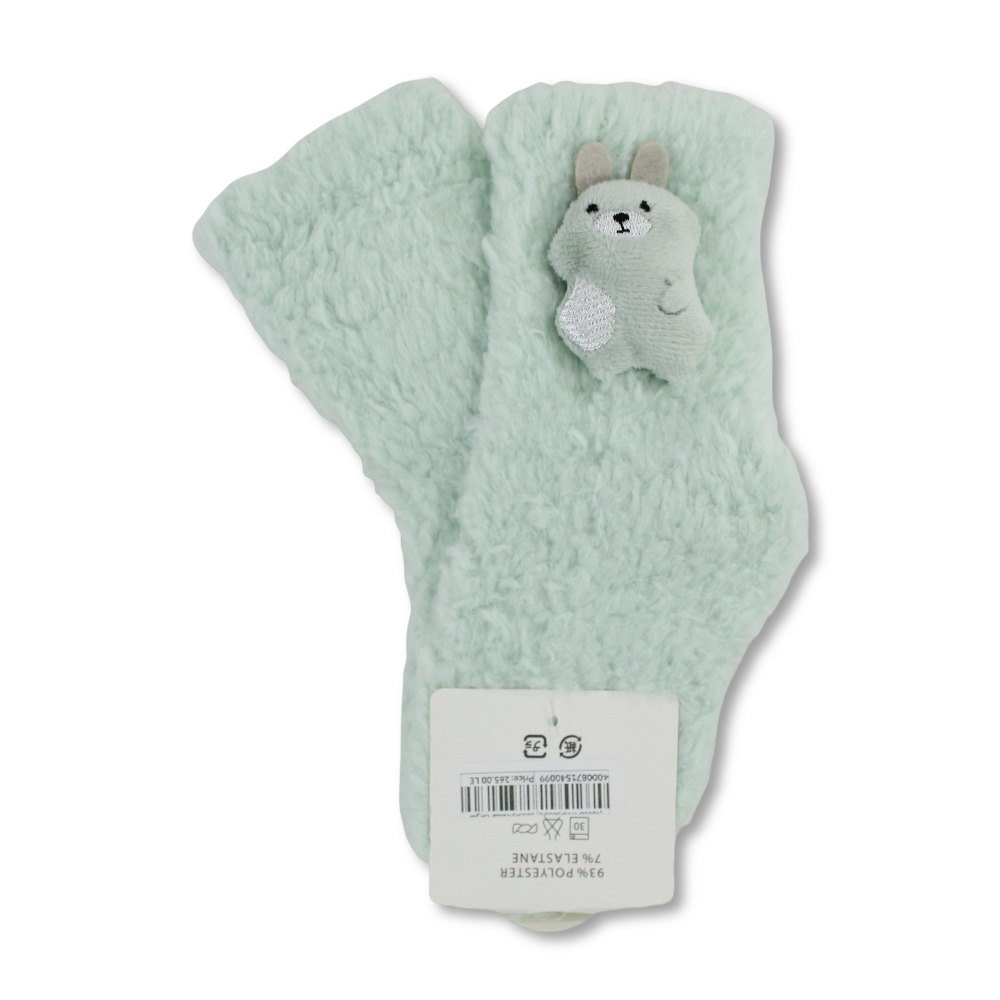 Unisex Socks – Mint with Teddy Bear Design