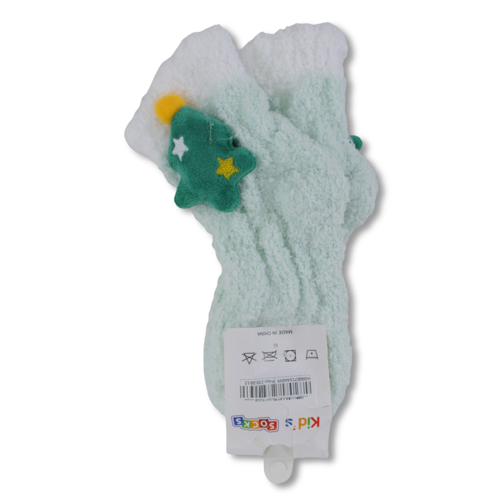 Unisex Socks – Mint with Christmas Tree Design