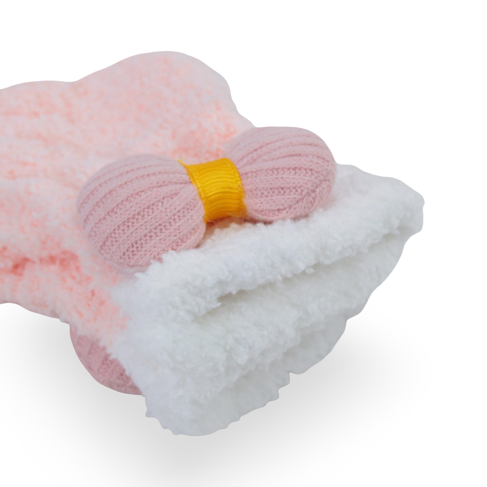 Girls Socks – Pink with Bow Design