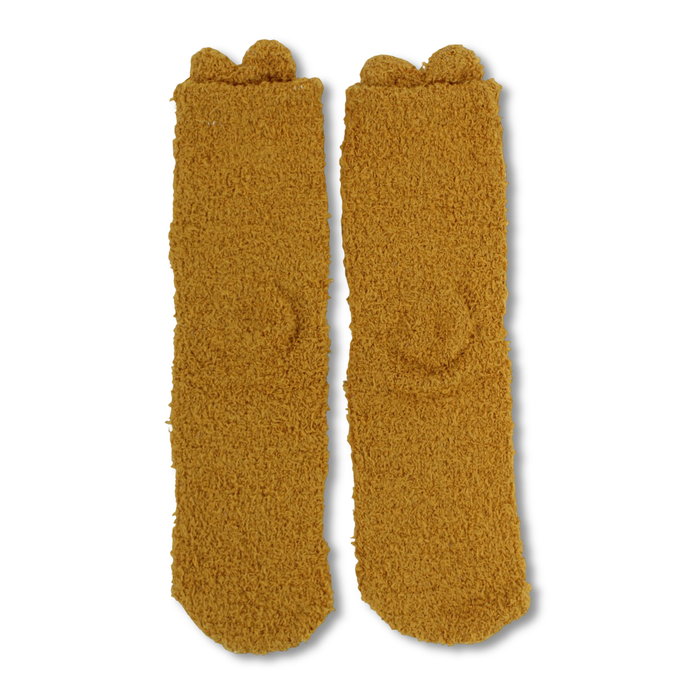 Unisex Socks – Mustard with Cartoon Character Design